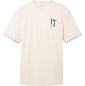 Tričko Tom Tailor béžová / petrolejová
