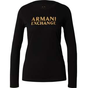 Tričko Armani Exchange zlatá / černá
