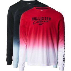 Tričko Hollister světlemodrá / červená / černá / bílá