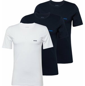 Tričko BOSS Black marine modrá / námořnická modř / bílá