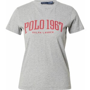 Tričko Polo Ralph Lauren šedý melír / červená