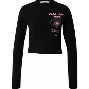 Tričko Calvin Klein Jeans růžová / černá