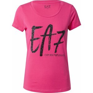 Tričko EA7 Emporio Armani pink / černá