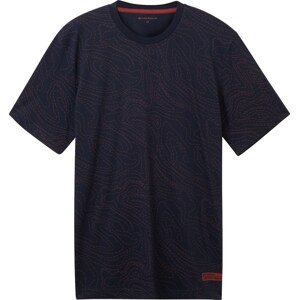 Tričko Tom Tailor námořnická modř / karmínově červené