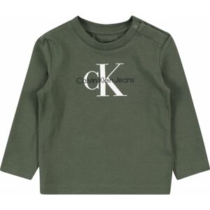 Tričko Calvin Klein Jeans tmavě zelená / černá / offwhite