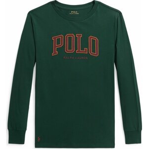 Tričko Polo Ralph Lauren tmavě zelená / oranžová / červenofialová