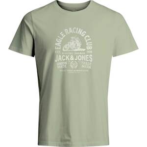 Tričko jack & jones pastelově zelená / přírodní bílá