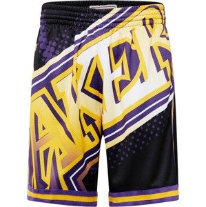 Sportovní kalhoty 'NBA LAKERS' Mitchell & Ness tmavě fialová / oranžová / černá / bílá