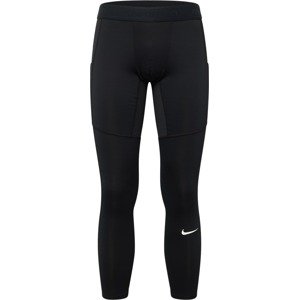 Sportovní kalhoty 'Pro Warm' Nike černá / bílá