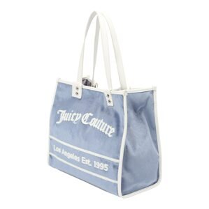 Juicy Couture Nákupní taška 'Rosmarie' kouřově modrá / stříbrná / bílá
