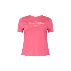 Tommy Hilfiger Curve Tričko světle růžová / bílá