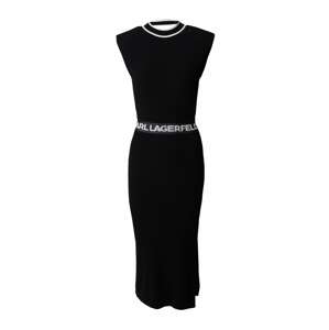 Karl Lagerfeld Úpletové šaty černá / bílá