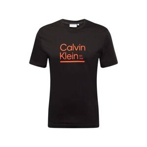 Calvin Klein Tričko oranžová / černá