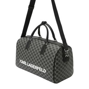 Karl Lagerfeld Taška Weekender čedičová šedá / černá / bílá