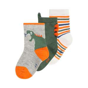 OVS Ponožky zelená / oranžová / bílá