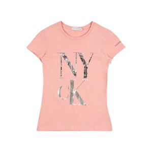 Calvin Klein Jeans Tričko  šedá / pink