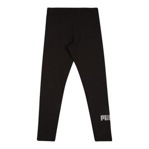 PUMA Sportovní kalhoty  černá / stříbrná