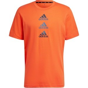 ADIDAS SPORTSWEAR Funkční tričko šedá / oranžová