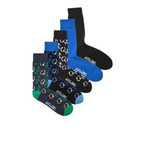 JACK & JONES Ponožky 'ANGUS SIGN'  tmavě modrá / zelená / černá / bílá