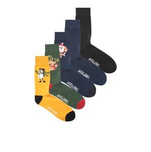 JACK & JONES Ponožky 'SULLY'  námořnická modř / hořčicová / tmavě zelená / černá