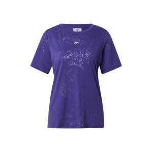 Reebok Sport Funkční tričko tmavě fialová / bílá