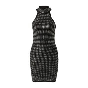 GUESS Úpletové šaty 'CELESTE' černá / stříbrná