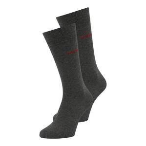 HUGO Ponožky  tmavě šedá / červená