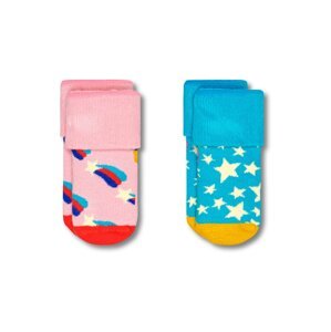 Happy Socks Ponožky nebeská modř / žlutá / pink / bílá