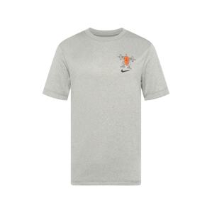 NIKE Funkční tričko šedá / oranžová / černá