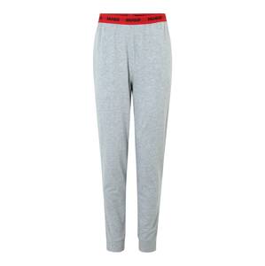 HUGO Pyžamové kalhoty 'Linked' šedý melír / červená / černá