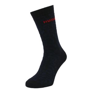 HUGO Ponožky 'QS Rib Lurex CC'  tmavě modrá / červená / černá