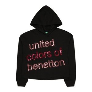 UNITED COLORS OF BENETTON Mikina růžově zlatá / červená / černá