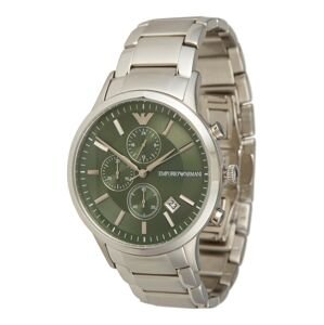 Emporio Armani Analogové hodinky zelená / stříbrná / bílá