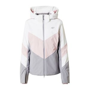 4F Outdoorová bunda šedá / růžová / bílá