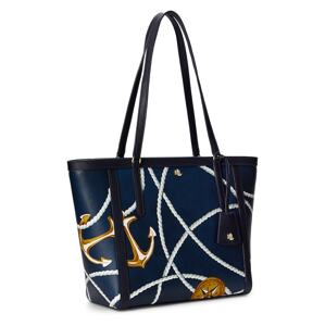 Lauren Ralph Lauren Nákupní taška  námořnická modř / hnědá / zlatá / bílá