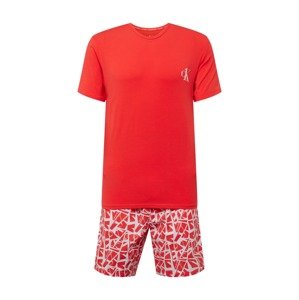 Calvin Klein Underwear Pyžamo krátké 'ODSY'  světle šedá / červená