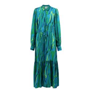 Y.A.S Tall Košilové šaty 'FERO' tmavě modrá / světle hnědá / světle zelená