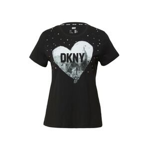 DKNY Tričko černá / stříbrná / bílá