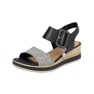 REMONTE Páskové sandály černá / bílá