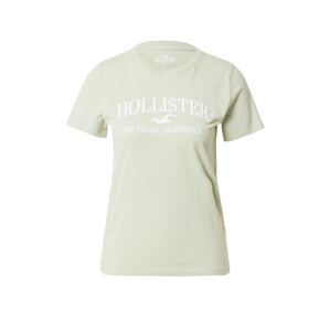 HOLLISTER Tričko pastelově zelená / bílá