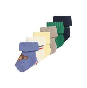 EWERS Ponožky enciánová modrá / žlutá / trávově zelená / přírodní bílá