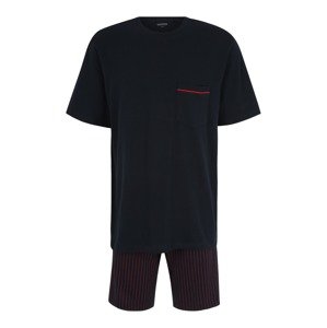 SCHIESSER Pyžamo krátké tmavě modrá / červená