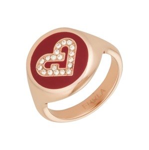 FURLA Prsten  růžově zlatá / rubínově červená / průhledná