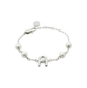 FURLA Náramek 'Silver Tone Bracelet w/Imitation Pearls' stříbrná