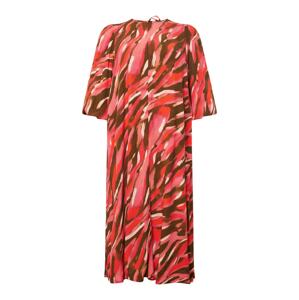 Fransa Letní šaty 'Kaiya' hnědá / starorůžová / červená / bílá