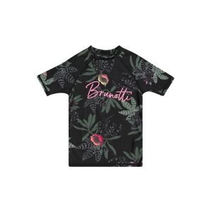 Brunotti Kids Funkční tričko 'Linny' tmavě zelená / pink / černá / bílá