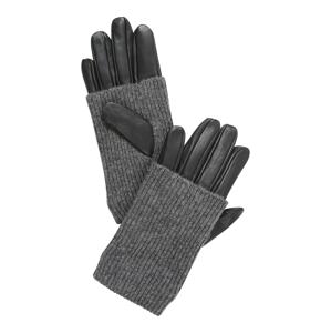 PIECES Prstové rukavice 'PATTY'  tmavě šedá / černá