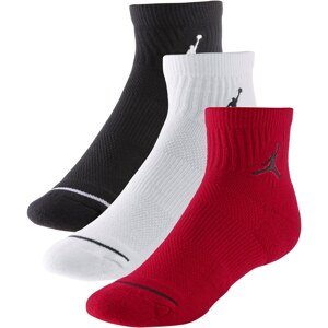 Jordan Sportovní ponožky 'Quarter'  červená / černá / bílá