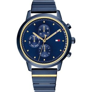 TOMMY HILFIGER Analogové hodinky  modrá / zlatá