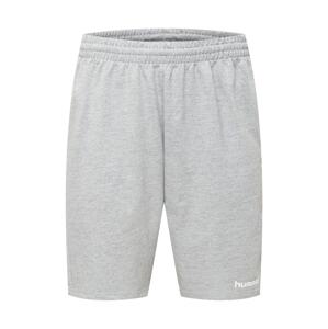 Hummel Sportovní kalhoty šedý melír / bílá